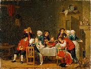 Pehr Hillestrom Convivial Scene in a Peasant's Cottage oil painting on canvas